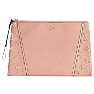 LOUIS VUITTON Monogram Veau Cachemire W Pochette Pink Clutch Leather Bag Pouch